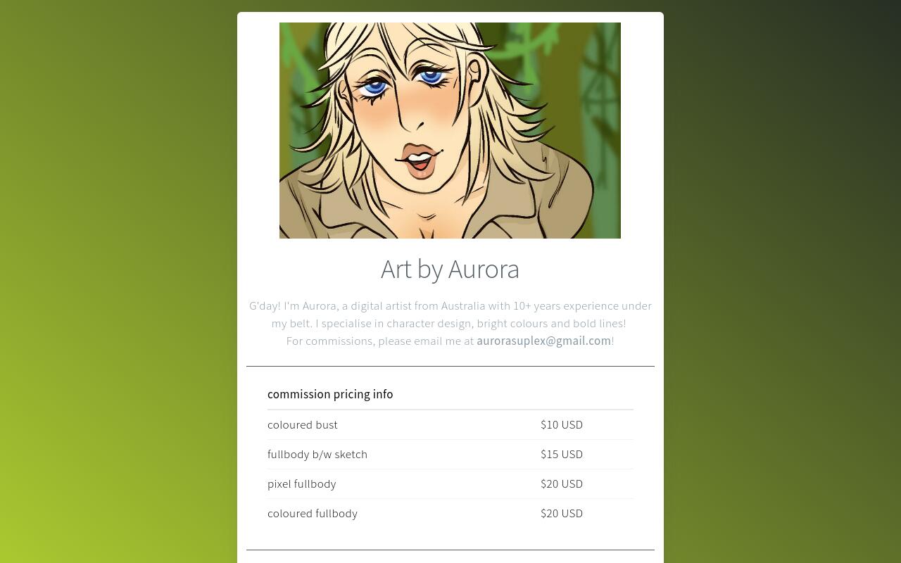 Carrd profile picture for @aurora